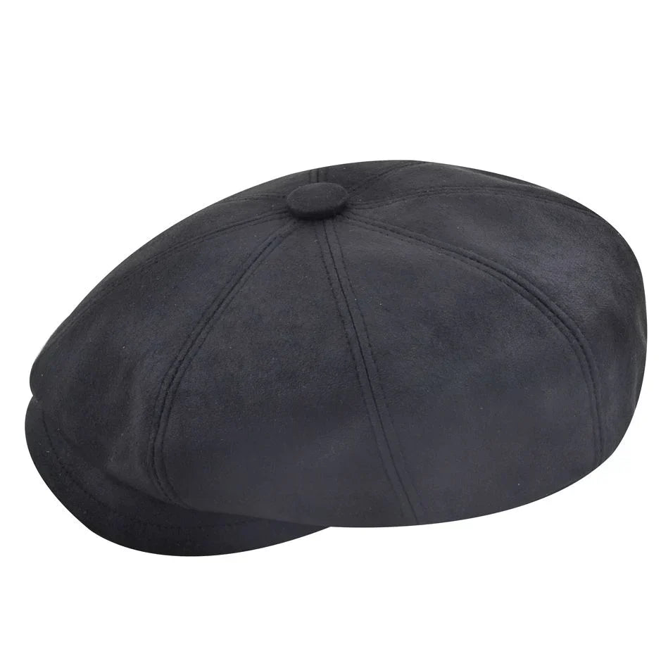 Premium Sheepskin Leather Gladwin Bond Hatters London Leather Newsboy Cap