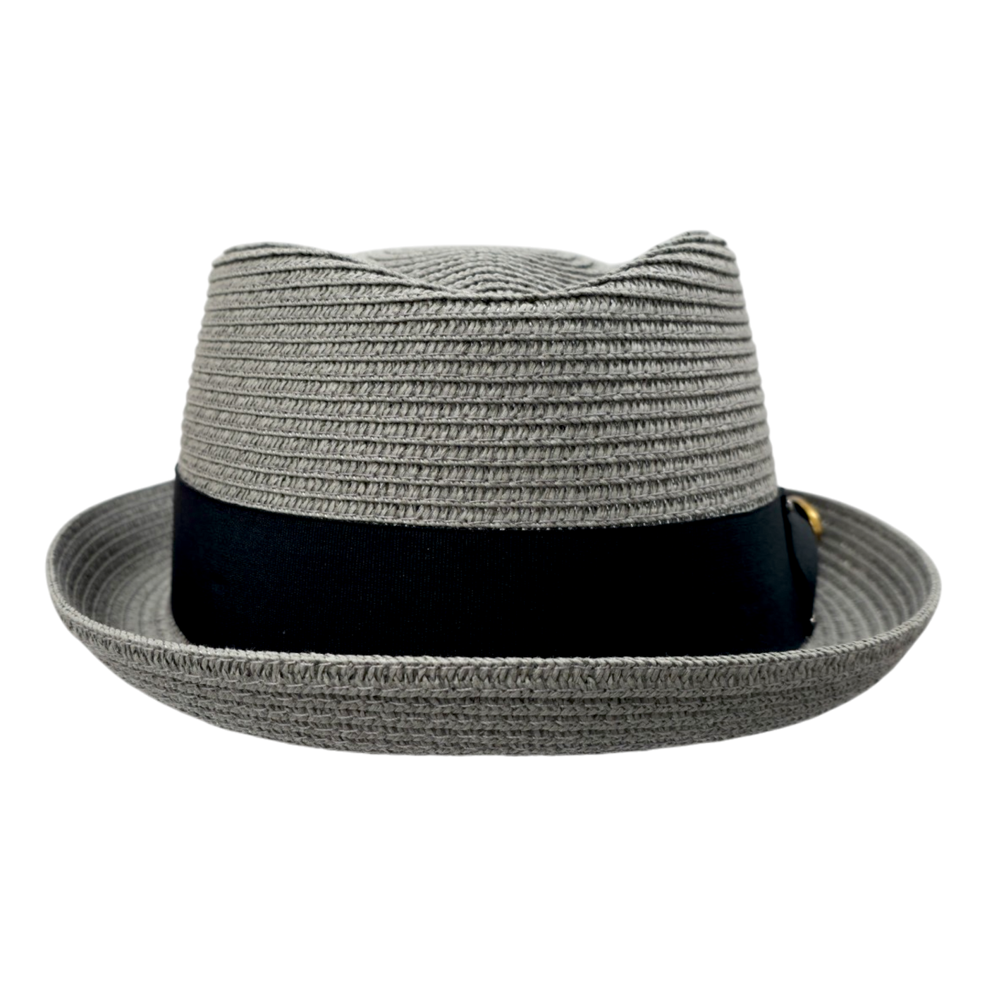 Diamond Crown paper straw Pork Pie Hat - Grey