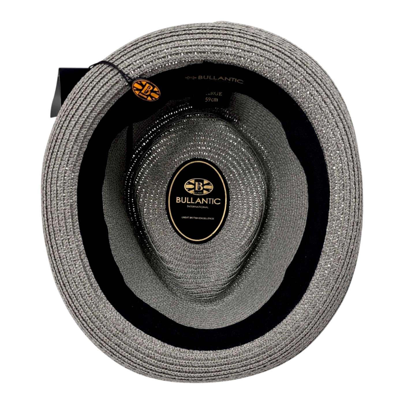 Diamond Crown paper straw Pork Pie Hat - Grey