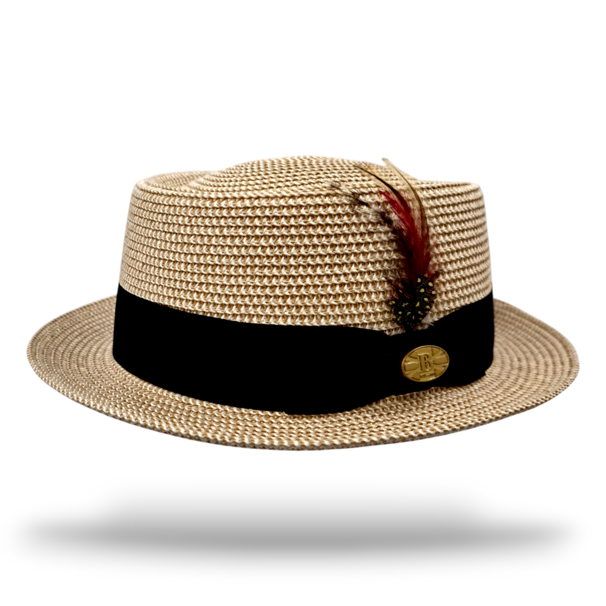 Paper Straw Pork Pie Hat - Natural