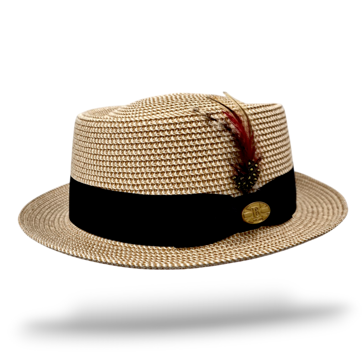 Paper Straw Pork Pie Hat - Natural