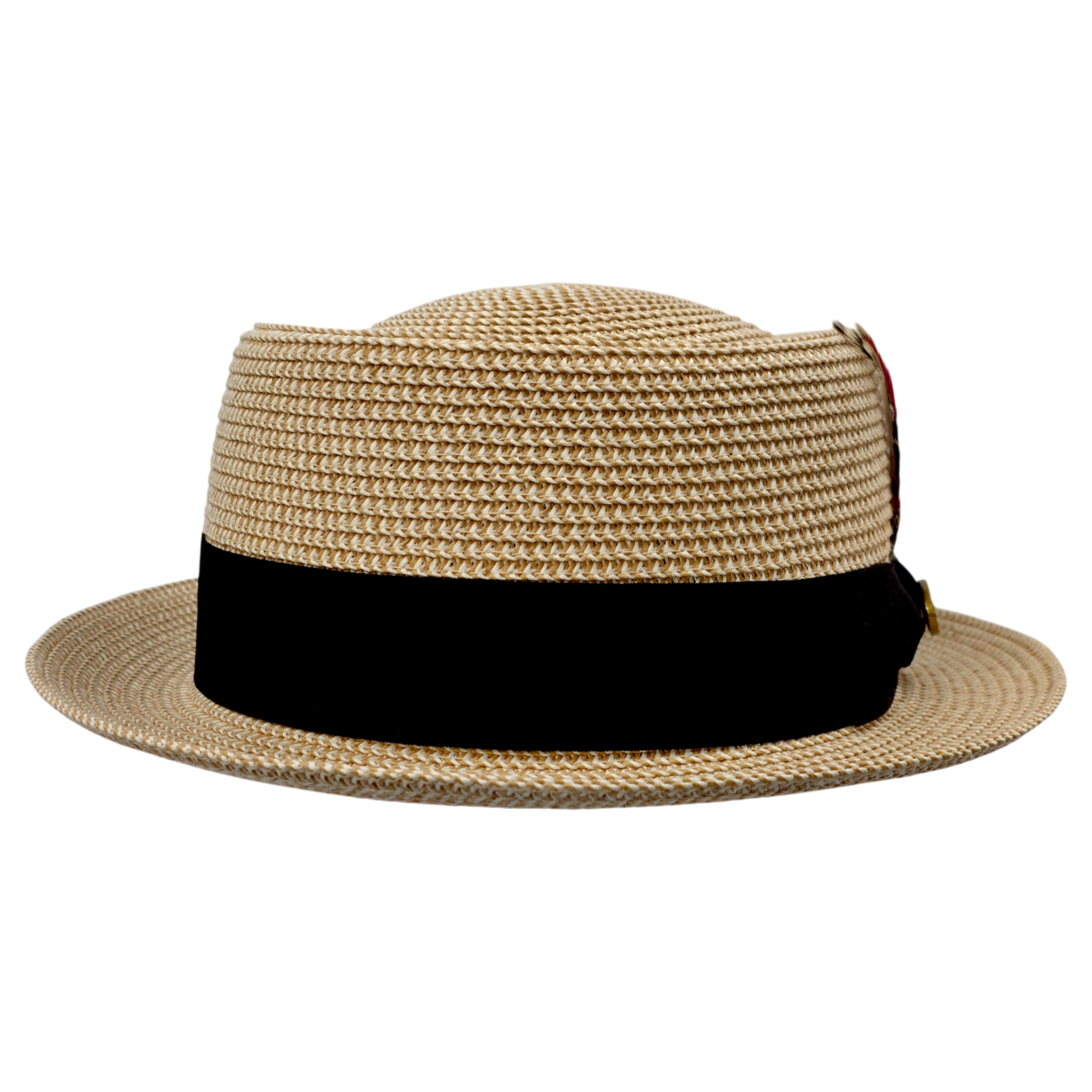 Paper Straw Pork Pie Hat - Natural