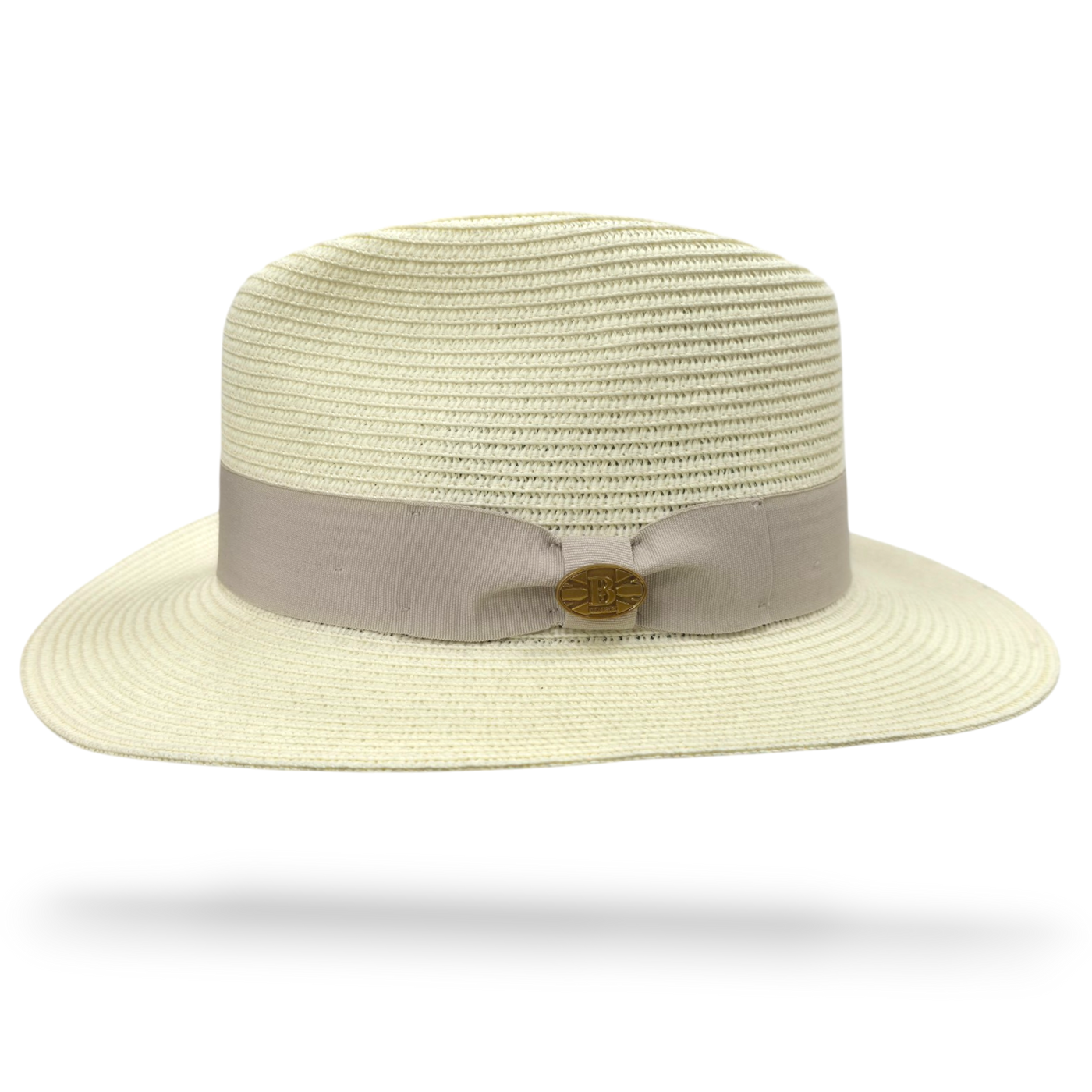 Bullantic Straw Fedora Hat With Band