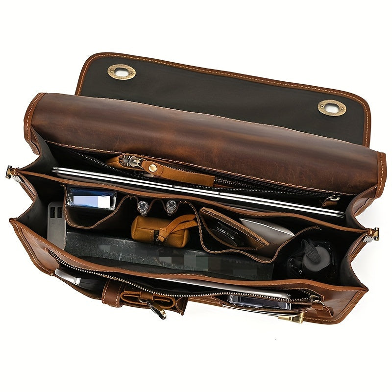 Bullantic Leather Briefcase 15 Laptop Bag Large Capacity
