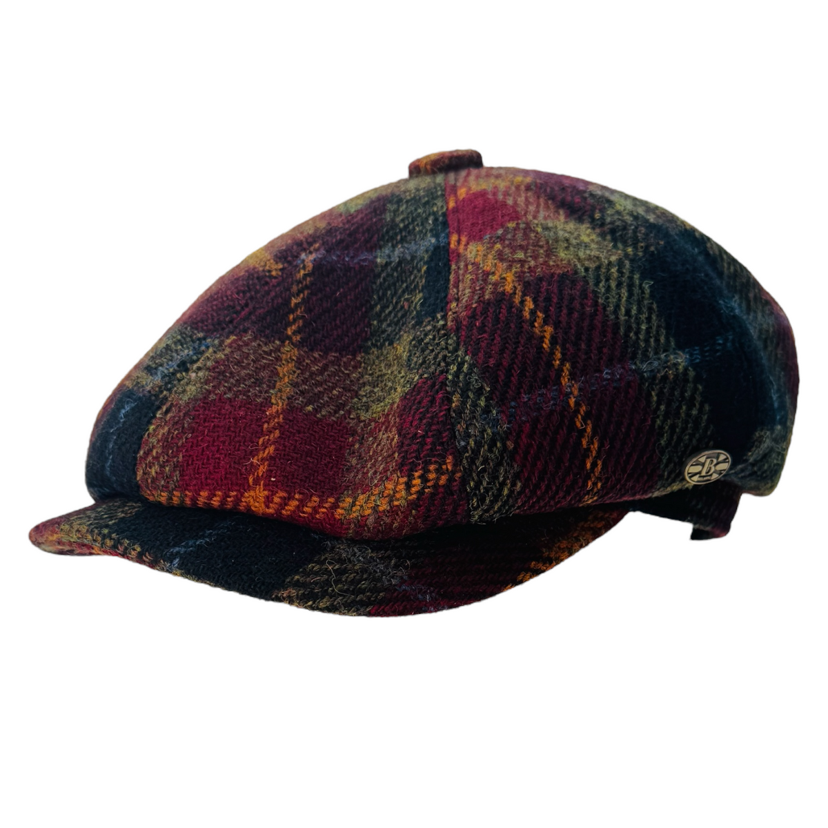 Scalpay Harris Tweed Newsboy Cap – Burgundy
