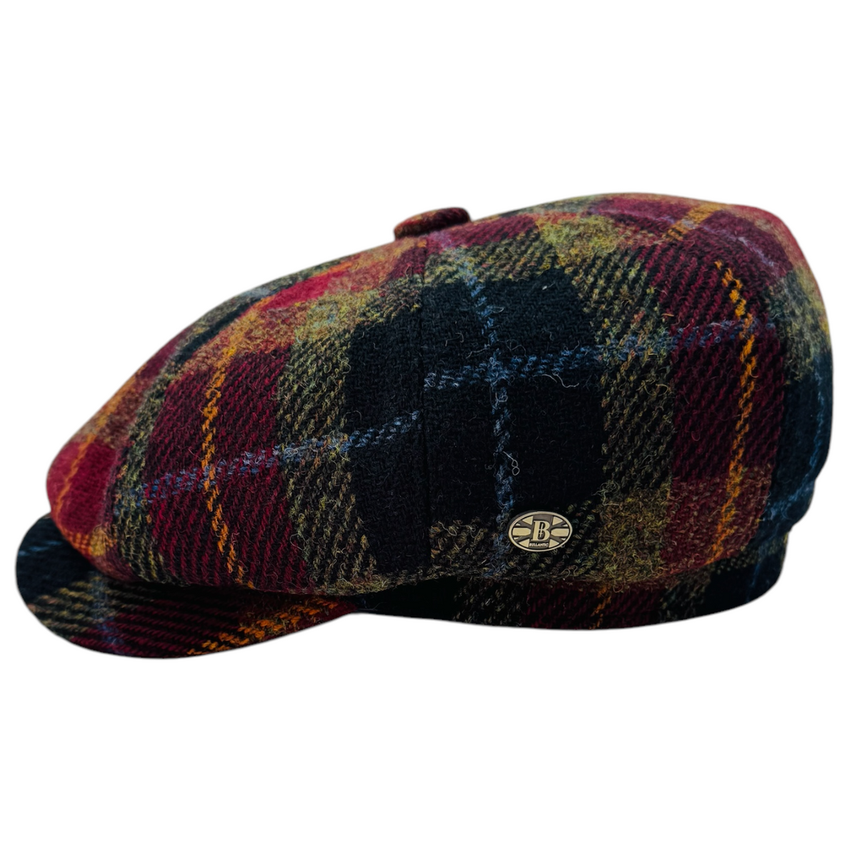 Scalpay Harris Tweed Newsboy Cap – Burgundy