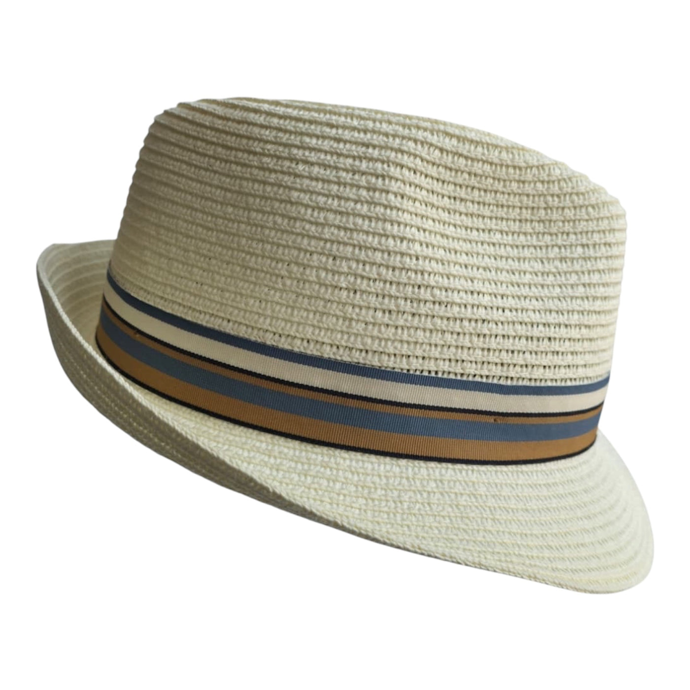 Summer Paper Straw Trilby Hat with Striped Band (Copy)