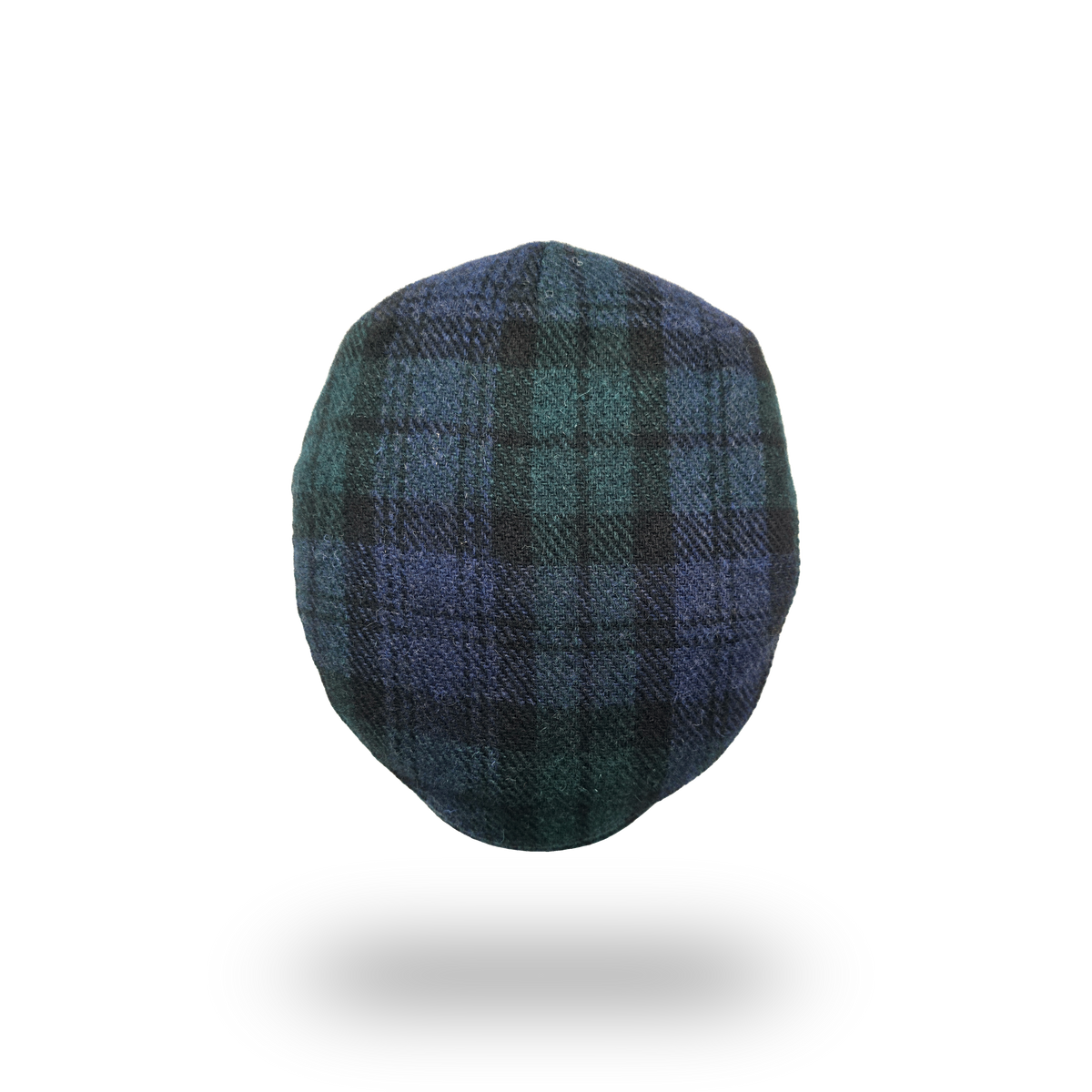 Black Watch Tartan Harris Tweed Flat Cap, top view
