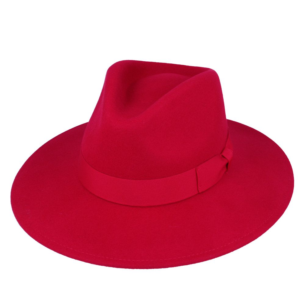 Wide Brim Wool Crushable Fedora Hat