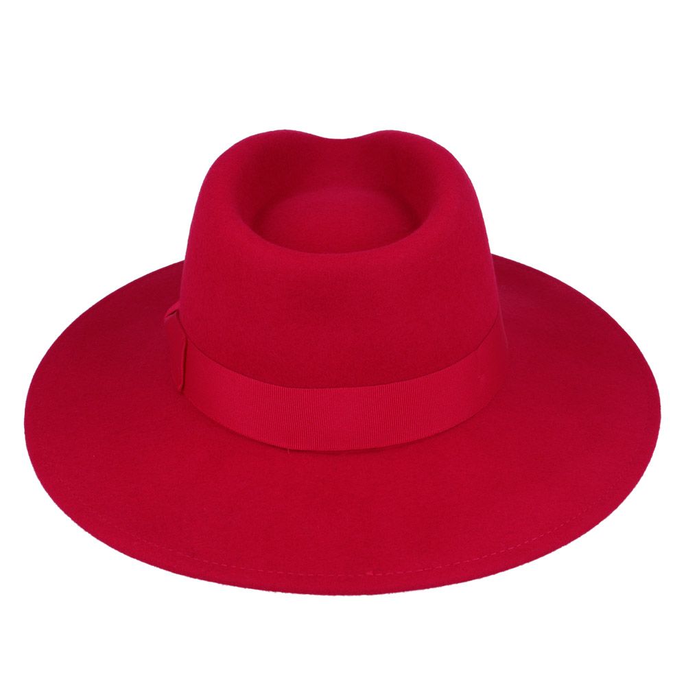 Wide Brim Wool Crushable Fedora Hat