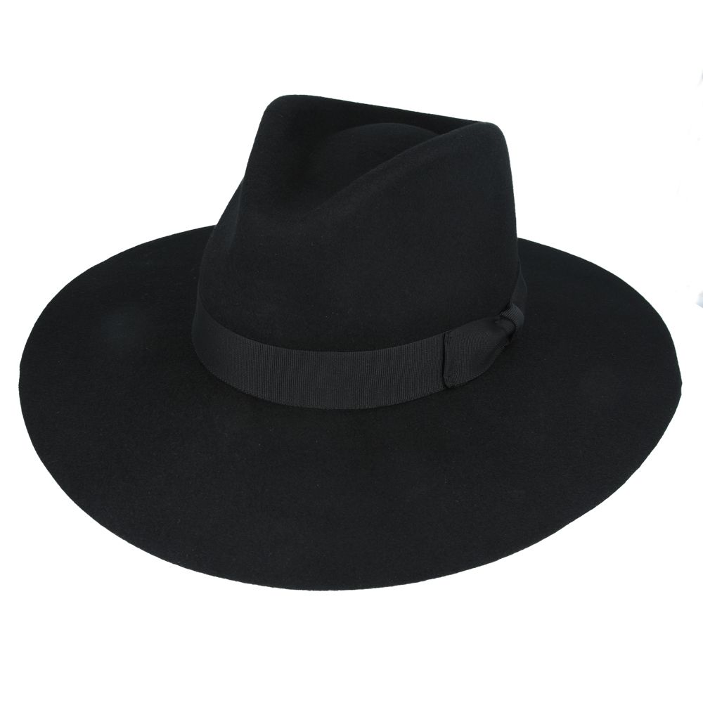 Bullantic Premium Stiff Wide Brim Wool Fedora Hat
