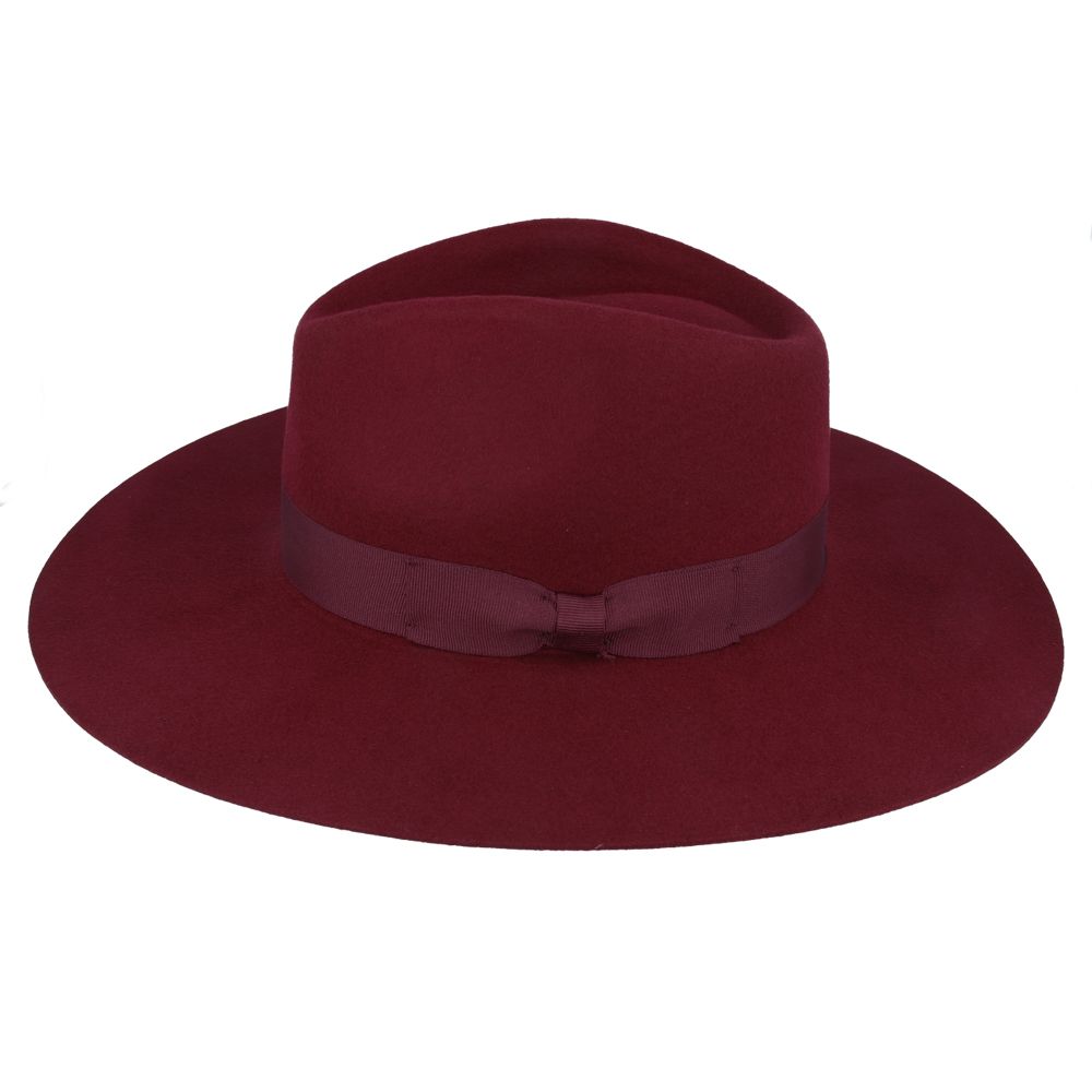 Bullantic Premium Stiff Wide Brim Wool Fedora Hat