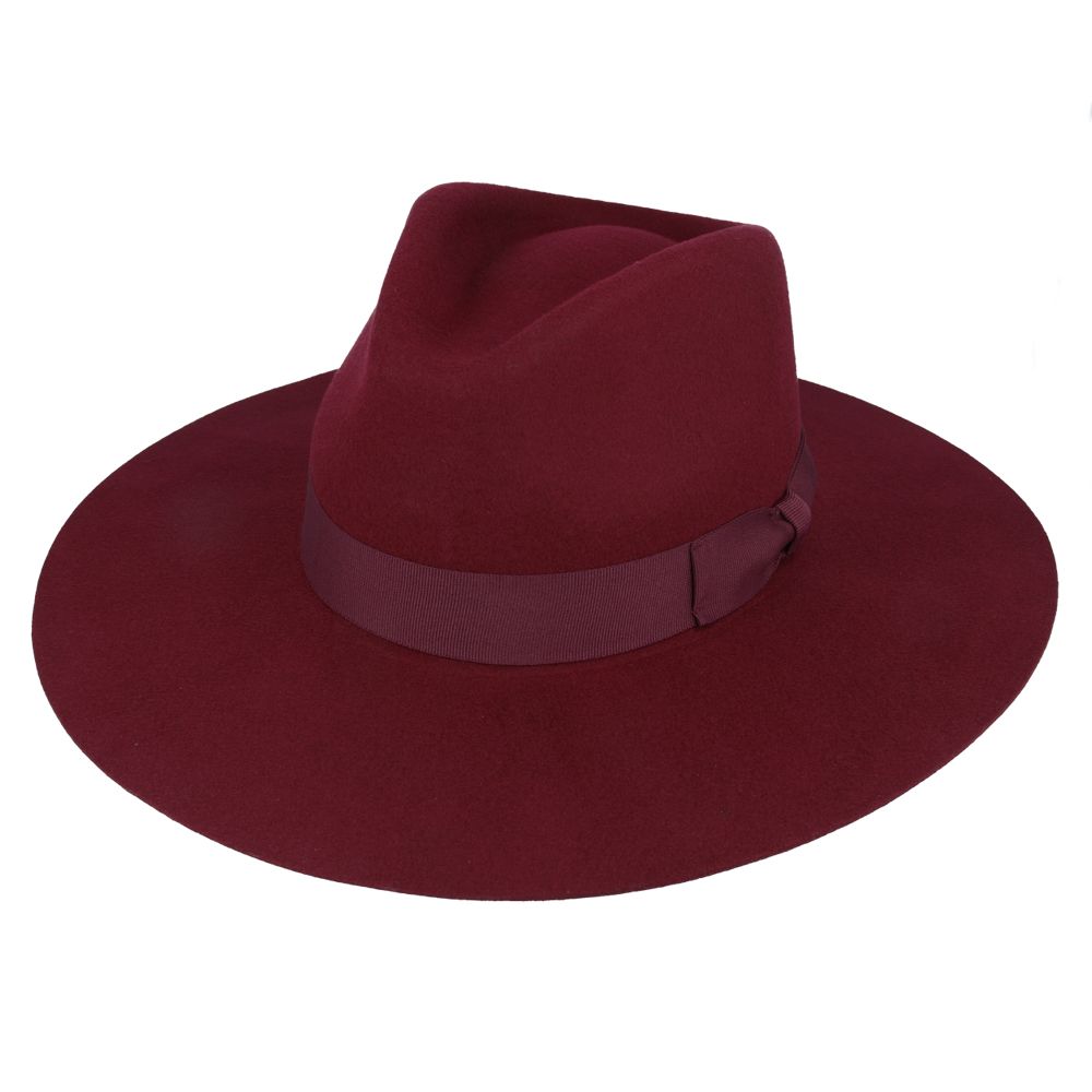 Bullantic Premium Stiff Wide Brim Wool Fedora Hat