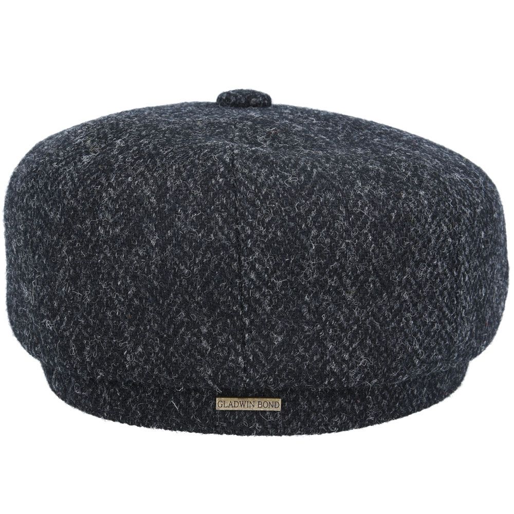 Harris Tweed Herringbone Newsboy Cap – Charcoal