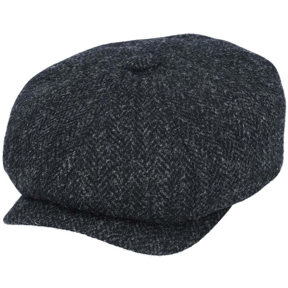 Harris Tweed Wool Herringbone Newsboy Cap