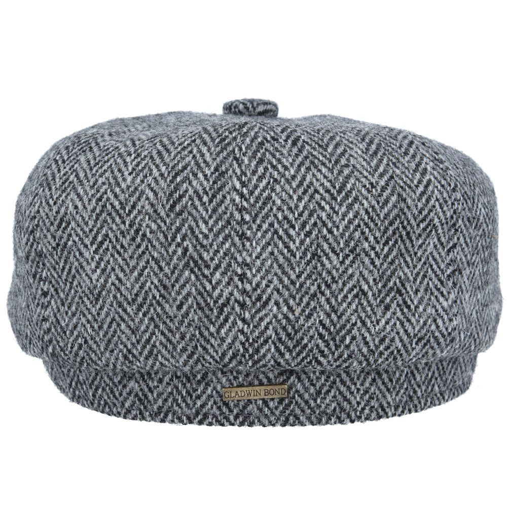 Harris Tweed Herringbone Newsboy Cap – Navy