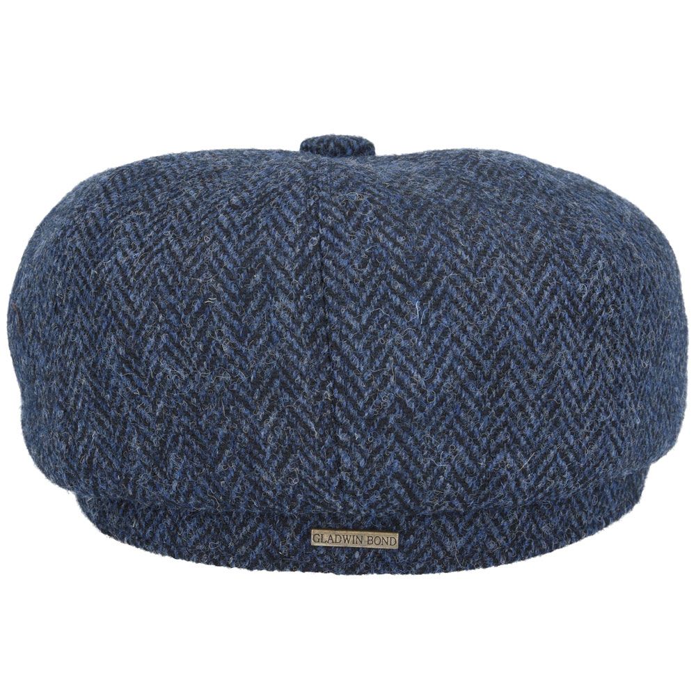 Harris Tweed Herringbone Newsboy Cap – Navy