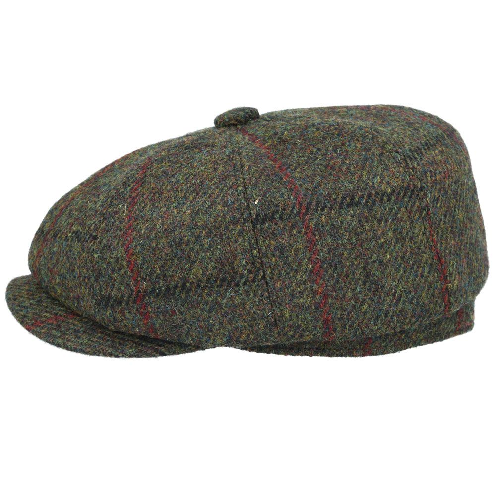 Tarbert Harris Tweed Newsboy Cap – Green