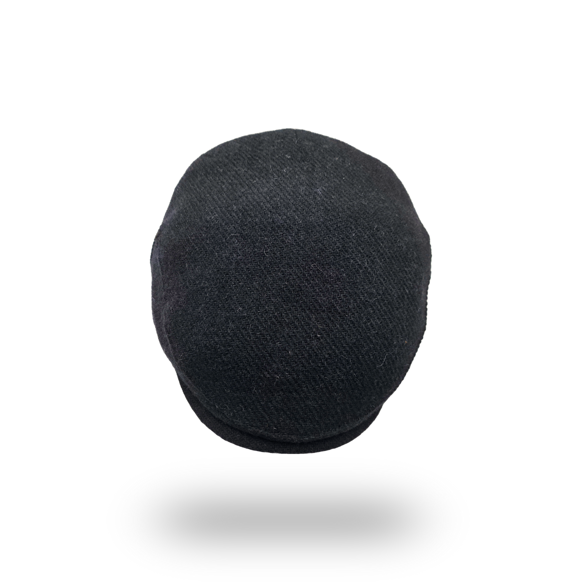 Midnight Navy Harris Tweed Flat Cap, top view